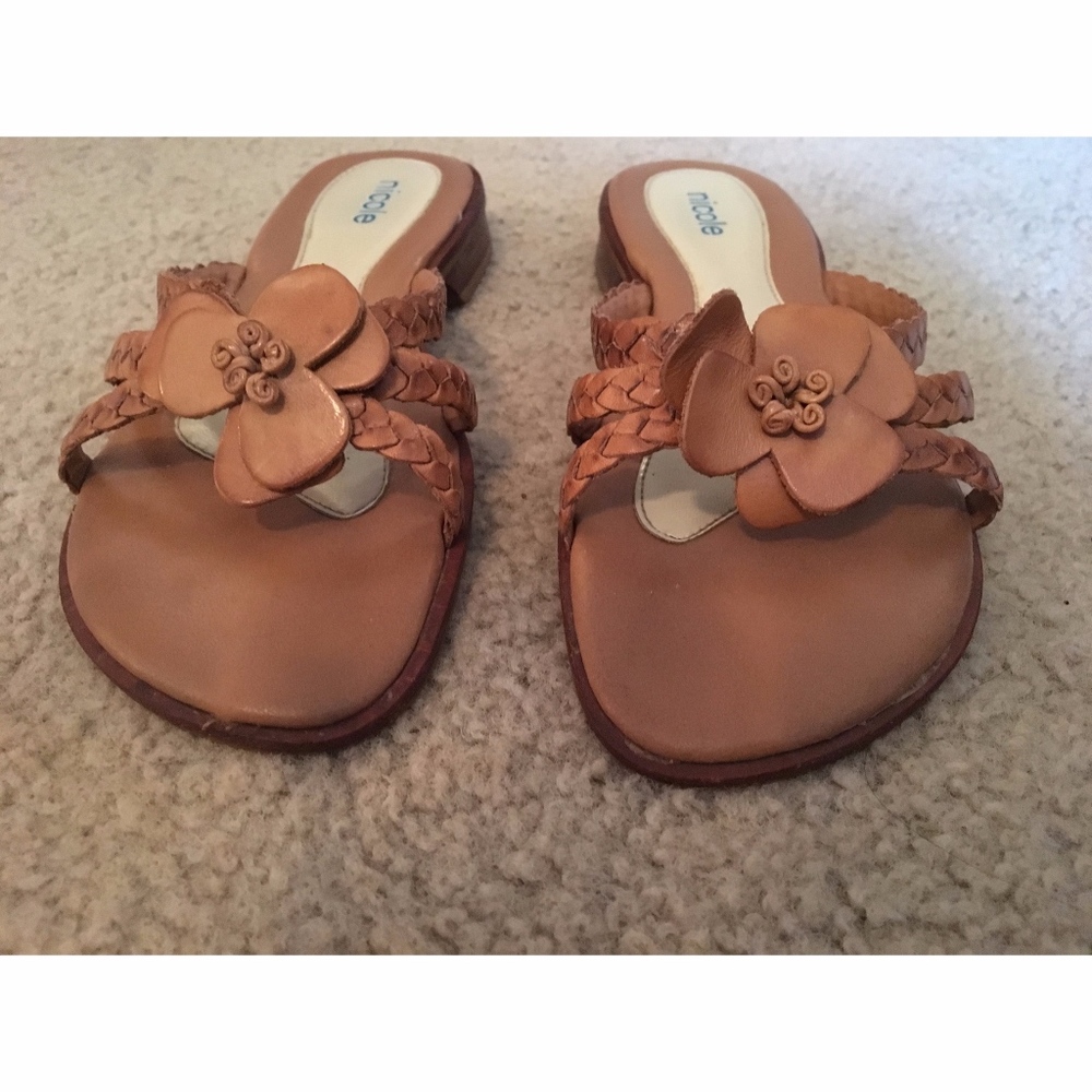 Brown Leather Sandals, Nicole, Brazil, 6 1/2-7M